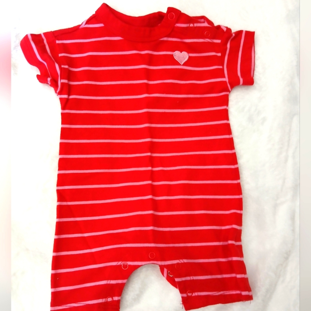 Cat and Jack Striped Tshirt romper 0-3mos